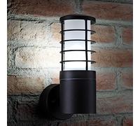 Auraglow 5w Indoor/Outdoor Garden Wall Light Weatherproof Lantern - Black - Cool White LED Bulbs Included