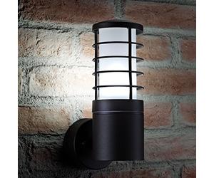 Auraglow 5w Indoor/Outdoor Garden Wall Light Weatherproof Lantern - Black - Cool White LED Bulbs Included