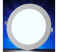 Auraglow 8w LED Circle Slim Panel Downlight Office Ceiling Light - Cool White 6500K - 500 Lumens - 42w EQV - 120mm