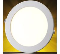 Auraglow 8w LED Circle Slim Panel Downlight Office Ceiling Light - Natural White 4000k - 500 Lumens - 42w EQV - 120mm