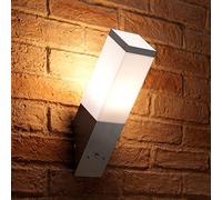 Auraglow Stainless Steel Automatic Dusk Till Dawn Sensor Angled LED Wall Light - Warm White