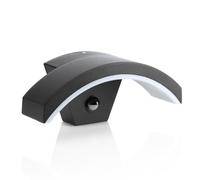 Auraglow Arch Wall Light with PIR Motion Sensor, Black Integrated LED | IP54 weatherproof security lamp, 385 lumen warm white, adjustable timer and lux, for porch, garden and driveway