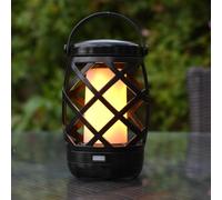Auraglow Battery Operated Flickering Flame Outdoor Garden Hanging Gazebo Light LED Camping Lantern Table Lamp with Timer