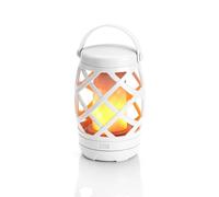 Auraglow Battery Operated Flickering Flame Outdoor Garden Hanging Gazebo Light LED Camping Lantern Table Lamp (White)