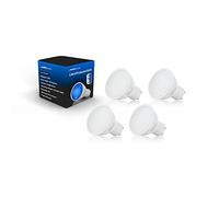 Auraglow Blue GU10 LED Bulbs 5W, Coloured Spotlight, 4 Pack | 50W equivalent mood lighting for uplighter, downlighter and plant display, 15000 hour life, low energy