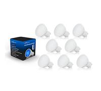 Auraglow Blue GU10 LED Bulbs 5W, Coloured Spotlight, 8 Pack | 50W equivalent mood lighting for uplighter, downlighter and plant display, 15000 hour life, low energy