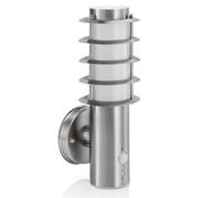Auraglow Brushed Chrome PIR Infrared Motion Sensor Detector Outdoor LED Wall Light - Fitting Only