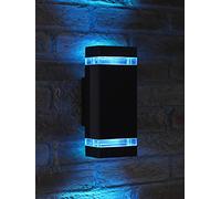 Auraglow Colour Changing Up Down Wall Light Black with Remote, 1 Pack