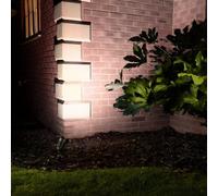 Auraglow Deep Recessed Garden Spike Light GU10 Holder IP54 Outdoor Uplighter - Cool White LED Light Bulb Included - 1 Pack