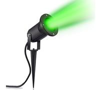 Auraglow Deep Recessed Garden Spike Light GU10 Holder IP65 Outdoor Uplighter - Green - Twin Pack