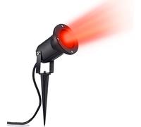 Auraglow Deep Recessed Garden Spike Light GU10 Holder IP65 Outdoor Uplighter - Red