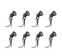 Auraglow Deep Recessed GU10 Holder Garden Spike Light Ground or Wall Mount Lamp, Outdoor Uplighter - Fitting Only - 8 Pack