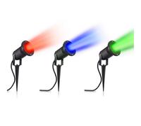 Auraglow Deep Recessed Garden Spike Light GU10 Holder IP65 Outdoor Uplighter - Green - Twin Pack