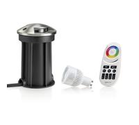 Auraglow Deep Recessed Ip67 Outdoor Deck Light - Anti-Dazzle - Colour Changing With 4 Zone Remote - 1 Pack