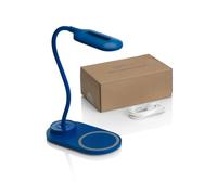 Auraglow Desk Lamp with Wireless Charger, Flexible Neck LED Blue, 1 Pack