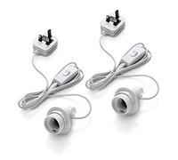 Auraglow DIY Bottle Lamp Kit Set of 2, White Cable with Inline Switch