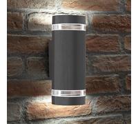 Auraglow Double Up and Down Wall Light Anthracite, Cool White, Outdoor