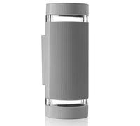 Auraglow Double Up and Down Wall Light Silver, Fitting Only, Outdoor