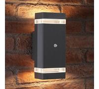 Auraglow Dusk Till Dawn Sensor Double Up & Down Outdoor Wall Security Light (Anthracite, Warm White)