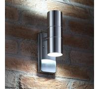 Auraglow Dusk Till Dawn Sensor Stainless Steel Up & Down Outdoor Wall Security Light (Cool White, Two Pack)