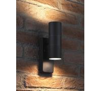 Auraglow Dusk to Dawn Up Down Wall Lights Black, Warm White, 2 Pack