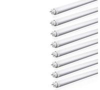 Auraglow Energy Saving 9w 2ft 600mm Cool White, 6500k, 900lm, T8 Fluorescent LED Tube Light, 18w EQV - 8 Pack