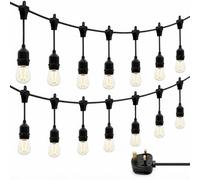 Auraglow Festoon Lights Outdoor Mains Powered, 10m Garden String Lights