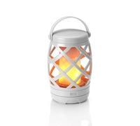 Auraglow Flickering Flame Lantern Grey, Battery Operated LED Lamp