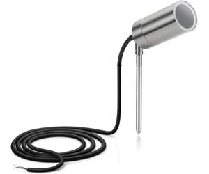 Auraglow Garden Spike Light Mains Powered, Outdoor GU10 Spotlight, Stainless Steel IP44 Weatherproof Ground Spike Uplighter for Pathway, Patio, Decking and Lawn, GU10 Bulb Not Included, Fitting Only