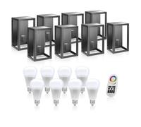 Auraglow Glass Box Wall Light - Colour Changing-8 Pack