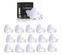 Auraglow GU10 LED Bulbs Cool White 5.3W Retrofit, 70W EQV, 16 Pack | 550 lumen daylight spotlights, 6500K, super bright for kitchen, office and work areas, energy saving