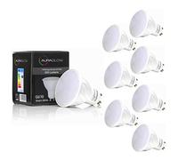 Auraglow GU10 LED Bulbs Warm White 5.5W Retrofit, 70W EQV, 8 Pack | 550 lumen spotlights, 3000K cosy glow, for kitchen, hallway and living room downlights, energy saving