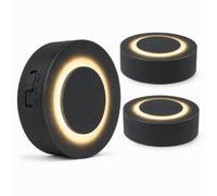 Auraglow Halo Motion Sensor Night Lights, Rechargeable Wall Lights, 3 Pack | Hidden PIR sensor, soft 2700K glow, no-drill magnetic mounting and triple USB-C charging for stairs, halls and bedrooms