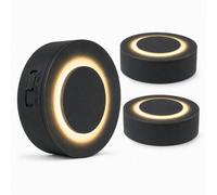 Auraglow Halo Rechargeable Pir Motion Sensor Night Light Black - 3 Pack