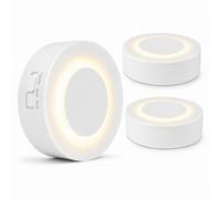 Auraglow Halo Rechargeable Pir Motion Sensor Night Light White - 3 Pack