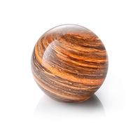 Auraglow Handmade Blown Glass Planet Table Lamp Jupiter, Cordless LED | Battery operated mood night light with 6 hour timer, artisan globe design, for bedside, shelf and gifting, 12cm
