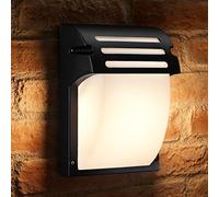 Auraglow Industrial Outdoor Wall Light, 5W LED Bulb, Warm White | Energy saving aluminium garden lamp, E27, IP44 weatherproof, modern security fixture for porch, patio and front door