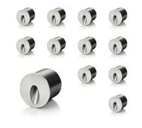 Auraglow Recessed Inset Integrated LED Wall Marker Light 3000K Warm White Indoor/Outdoor Use - Brushed Steel - Round - 12 Pack