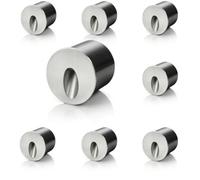 Auraglow Recessed Inset Integrated LED Wall Marker Light 3000K Warm White Indoor/Outdoor Use - Brushed Steel - Round - 8 Pack