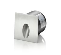 Auraglow Recessed Inset Integrated LED Wall Marker Light 3000K Warm White Indoor/Outdoor Use - Brushed Steel - Square