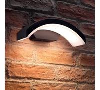 Auraglow Integrated LED Outdoor Wall Light Fixture Lamp in Modern Weatherproof (IP54) Black Arch Design - for Porch, Gardens or Driveways