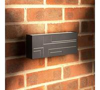 Auraglow Integrated LED Outdoor Wall Light Grey, Modern Cut Out Design
