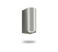 Auraglow IP44 Outdoor Double up & Down Wall Light - Silver - Fitting Only