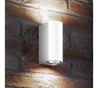 Auraglow Ip44 Outdoor Double Up & Down Wall Light - White - Cool White