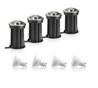 Auraglow Ip67 Anti-Dazzle Stainless Steel Gu10 Deck Light - Cool White - 4 Pack
