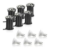 Auraglow Ip67 Anti-Dazzle Stainless Steel Gu10 Deck Light - Cool White - 6 Pack
