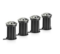 Auraglow IP67 Anti-Dazzle Stainless Steel GU10 Deck Light - Fitting Only - 4 Pack