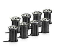 Auraglow IP67 Anti-Dazzle Stainless Steel GU10 Deck Light - Fitting Only - 8 Pack