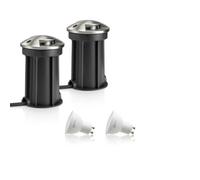 Auraglow Ip67 Anti-Dazzle Stainless Steel Gu10 Deck Light - Warm White - 2 Pack