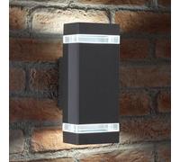 Auraglow Double Up and Down Wall Light Anthracite, Cool White, Outdoor